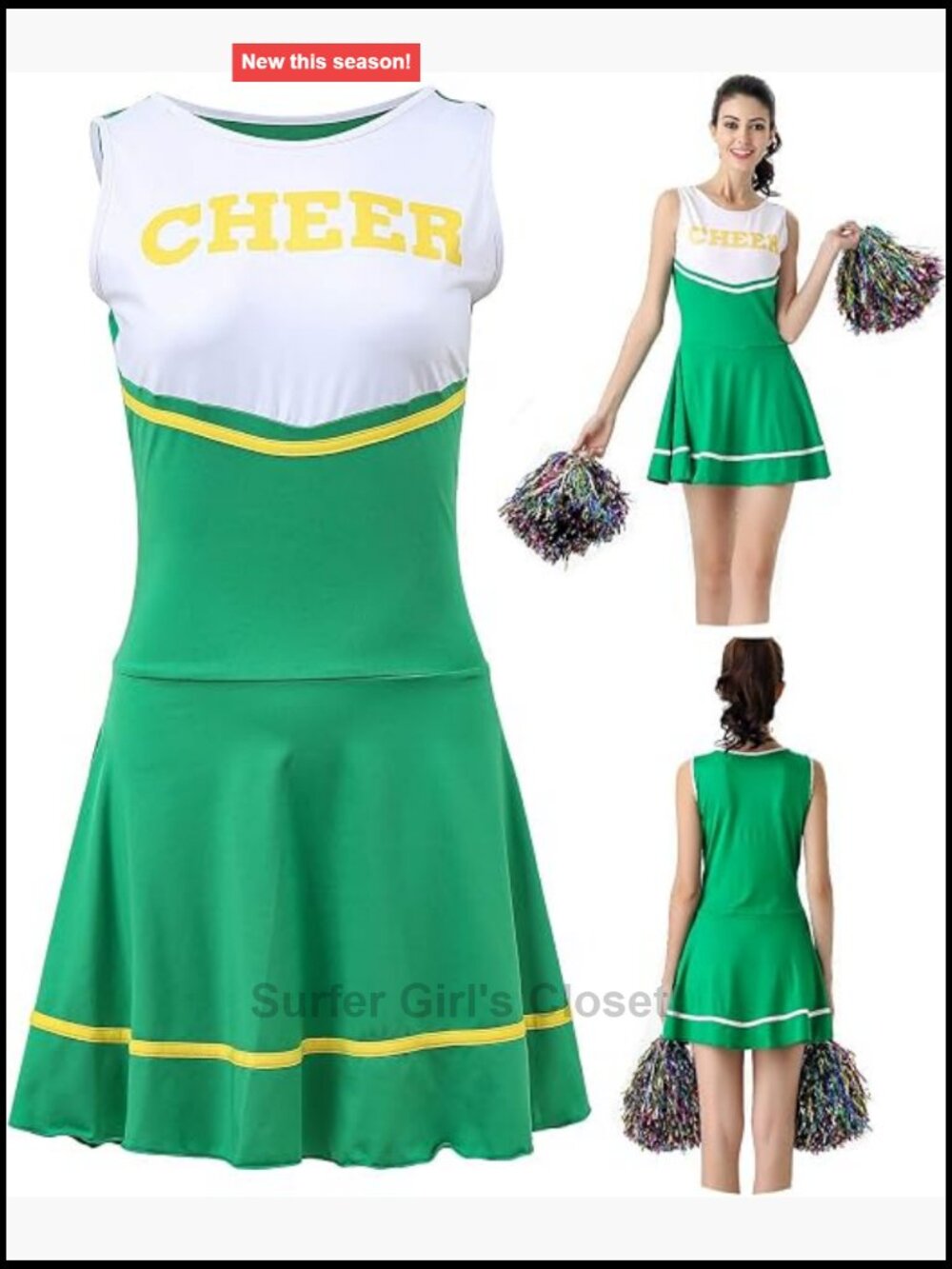 Cheerleader Costume Fancy Dress High School Musical Uniform No Pom-Pom